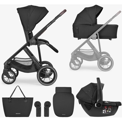 Kikka Boo Kolica Chiara 3in1 set sa I-SIZE autosedi&amp;scaron;tem i tvrdom korpom Black Slike