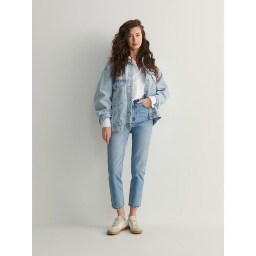 Reserved kavbojke mom fit slim - modra Cene