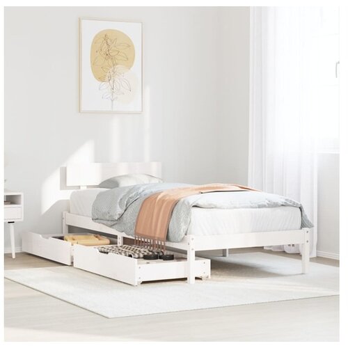 vidaXL Okvir kreveta bez madraca bijeli 90 x 200 cm masivna borovina Cijene