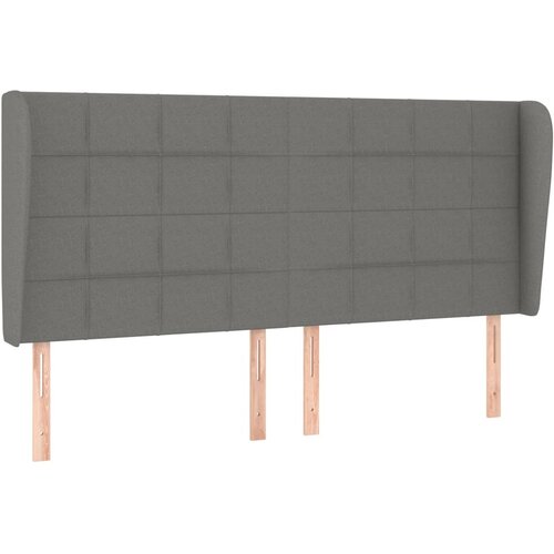  Uzglavlje s u&amp;scaron;ima tamnosivo 183x23x118/128 cm od tkanine Slike