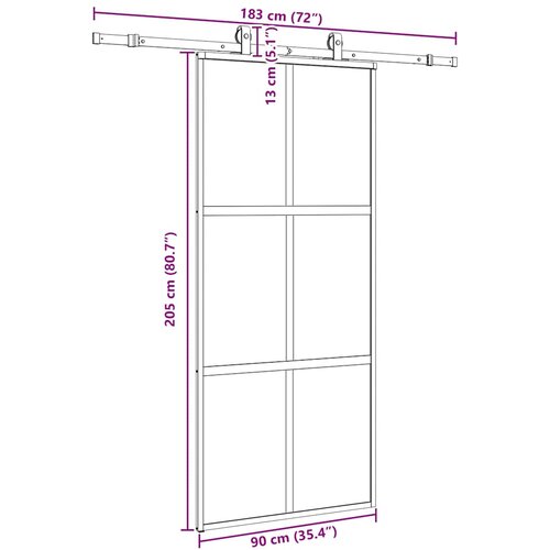  Klizna vrata s priborom crna 90 x 205 cm kaljeno staklo Slike