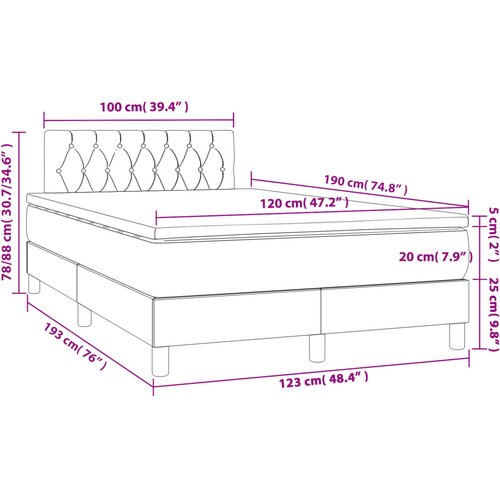  Krevet s oprugama i madracem plavi 120 x 190 cm od tkanine Slike
