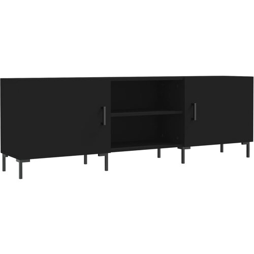 Maison Chic TV omarica - TV enota - Televizijska omarica črna 150x30x50 cm inženirski les, (21699183) Slike