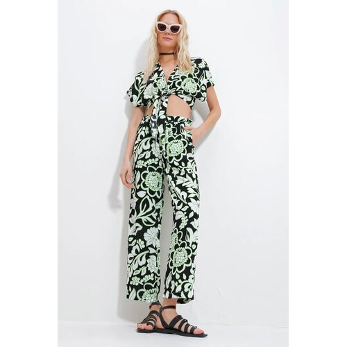 Trend Alacati Stili Ženski komplet bluza i pantalone ALC-X11745, Crno-beli Cene
