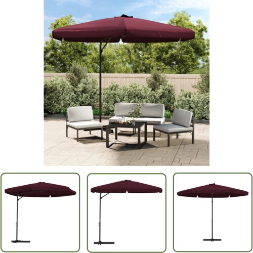  The Living Store Zunanji senčnik z jeklenim drogom 300 cm bordo rdeč - Senčnik, (21742383) Cene