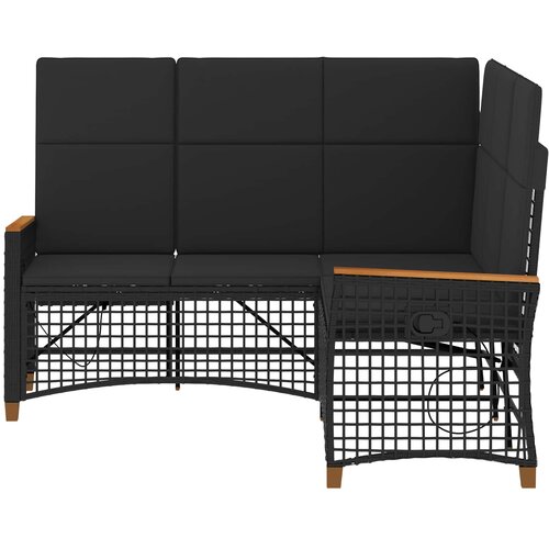  Vrtni set sofe za opu&amp;scaron;tanje Podesiva Crna 164 x 164 x 112 cm Slike