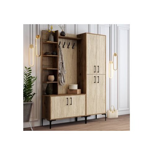 Hanah home Set za hodnik Viyana Da, 150x35x200 cm, Orah Slike