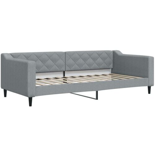 vidaXL Izvlečna dnevna postelja s predali svetlo siva 90x200 cm blago Cene