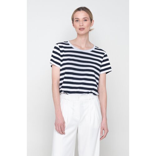 Marita Bobko Woman&amp;#039;s T-shirt no.1 U White/Navy Blue Slike