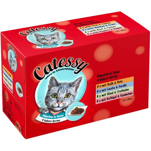 Catessy Mešano pakiranje koščki v omaki - 12 x 100 g Cene