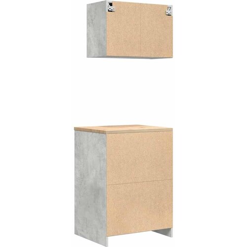  Garažni ormarići 2 kom siva boja betona od konstruiranog drva 60 x 51 x 85 cm Slike
