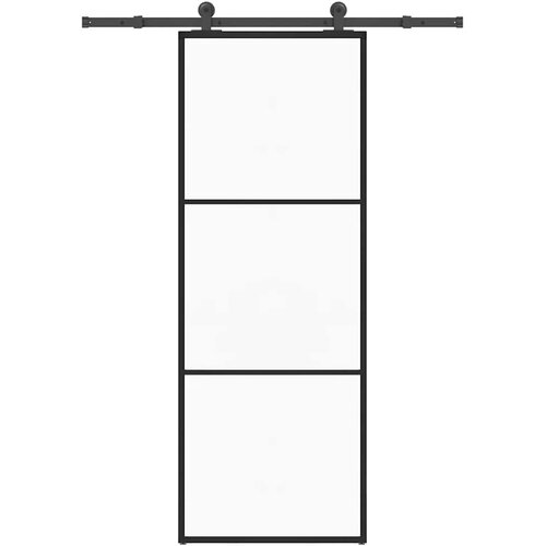 VidaXL Klizna vrata s priborom 76 x 205 cm od ESG stakla i aluminija Slike