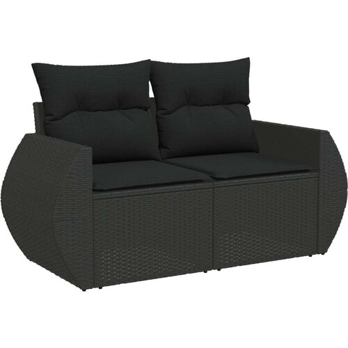 vidaXL 8-dijelni set vrtnih sofa od poliratana s jastucima crni Cijene