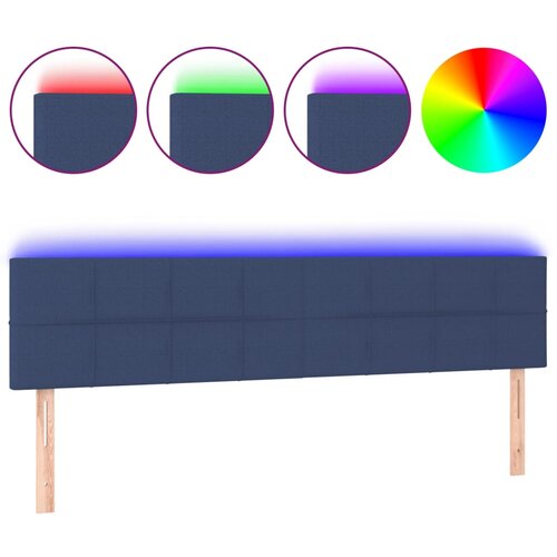 Maison Chic led posteljno vzglavje - vzglavna omarica - nočna omarica modro 200x5x78/88 cm blago, (21709104) Slike