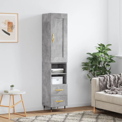vidaXL Visoka komoda siva betona 34 5x34x180 cm od konstruiranog drva Cijene