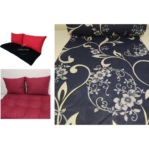 M-trio jastuci za garniture od paleta - 130 x 50 x 50 cm - Dark Blue Ornament Slike