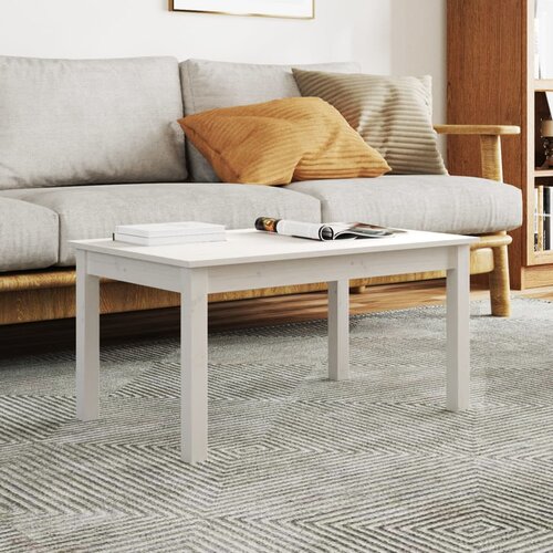 VidaXL Klubska mizica bela 80&amp;times;50&amp;times;40 cm trdna borovina Slike