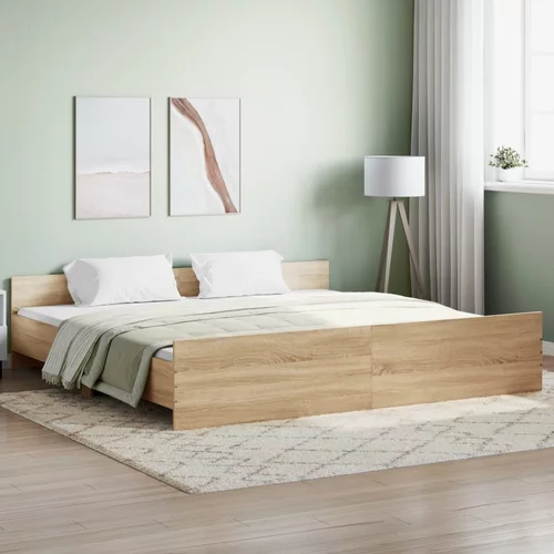  kreveta s uzglavljem i podnožjem boja hrasta 180x200 cm