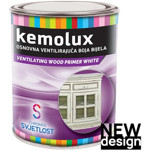 CHROMOS SVJETLOST Temeljna boja za drvo Kemolux ventilirajuća bijela, 0,75 l Slike