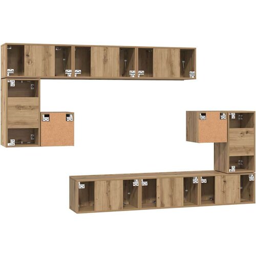  Set TV komoda s policom Ostalo 10 pcs hrast artisan 180 x 30 x 90.5 cm Slike