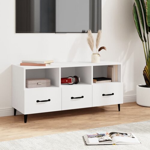The Living Store TV omarica bela 102x35x50 cm konstruiran les - TV Omarica, (21375785) Slike