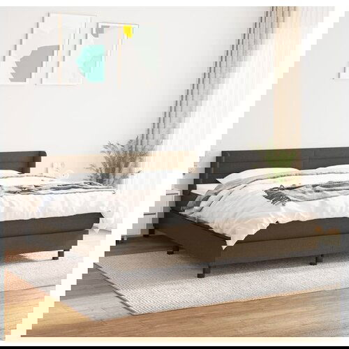 vidaXL Krevet s oprugama i madracem tamnosmeđi 180x200 cm tkanina Cijene