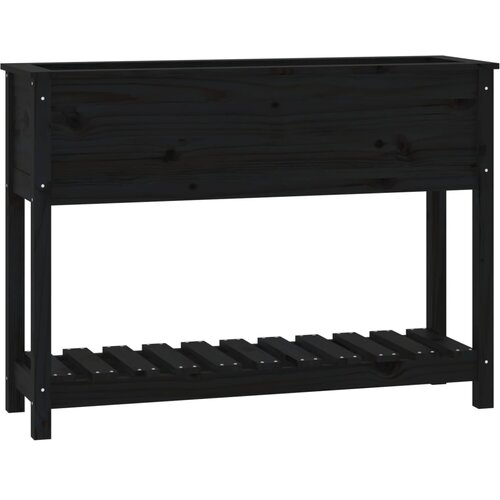  Sadilica s policom crna 111,5x34,5x81 cm od masivne borovine Slike