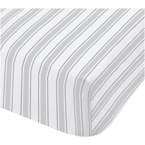 Bianca sivo-bijela pamučna posteljina Check And Stripe, 90 x 190 cm Cijene