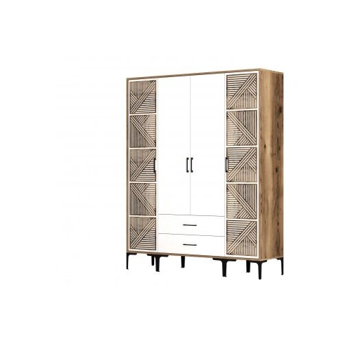 Hanah home garderober kumsal ptp walnut white Slike
