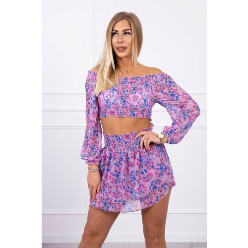 Kesi Set with purple flowers Slike