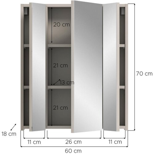 MID.YOU OMARA Z OGLEDALOM 60/70/18 cm Slike