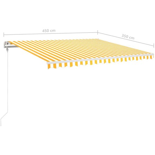  Automatska tenda sa senzorom LED 450 x 350 cm žuto-bijela Slike