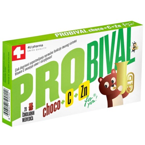Probival Choco + c + zn čokoladni medvedići A20 Slike