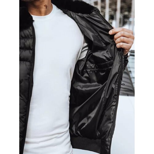 DStreet Black men's quilted jacket TX4249 Slike