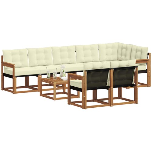  Set vanjskih sofa 9 kom. Prirodna i krem Slike