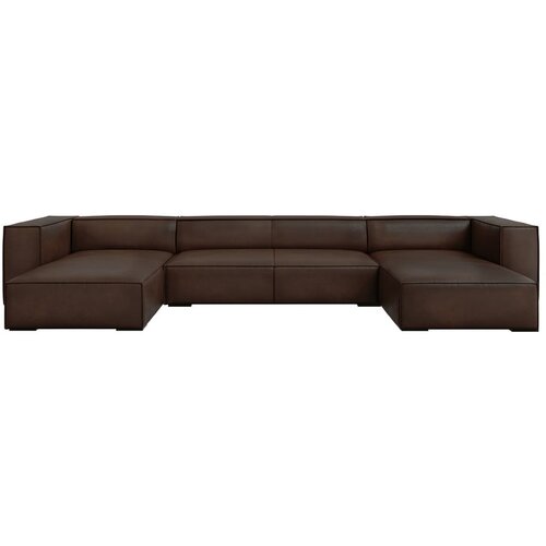 Windsor & Co Sofas Tamnosmeđa kožna kutna garnitura (oblika slova "U") Madame - Cijene