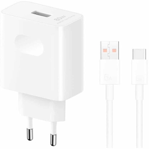  Zidni punjač Honor SuperCharge 80W 1 x USB-A s USB-C kabelom bijeli Slike