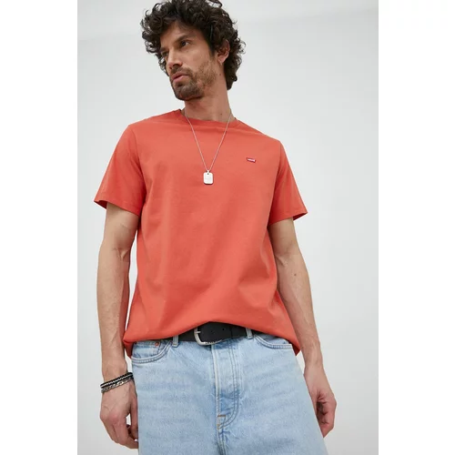 Levi's Bombažna kratka majica oranžna barva
