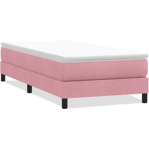 vidaXL Box spring postelja brez vzmetnico roza 90x220 cm žamet, (21791085) Cene