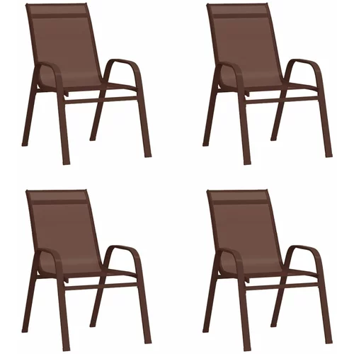  Složive vrtne stolice od tekstilena 4 kom smeđe