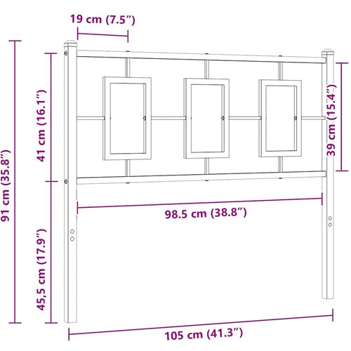  Metalno zamjensko uzglavlje bijelo 100 cm Slike