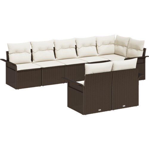  Set vrtnih kauča s jastučićima smeđi Poly Rattan Slike