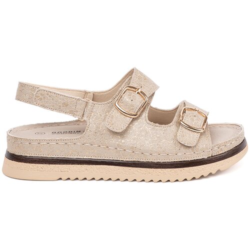 GOODIN Beige sandals with gold elements Slike