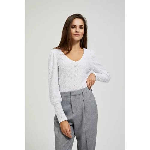Moodo Openwork blouse with a neckline Slike