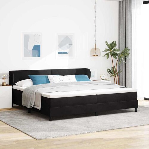 Krevet s opruga kutije s uzglavljem Crna 200 x 200 cm Bar&scaron;un Cene