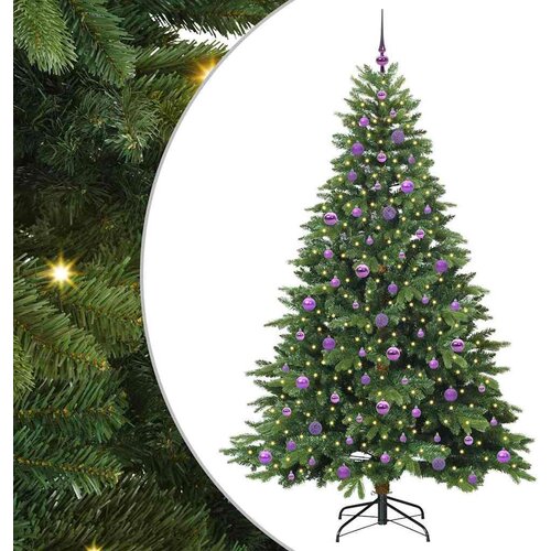 VidaXL Umjetno božićno drvce s stalakom Zelena 210 cm PE i PVC Slike