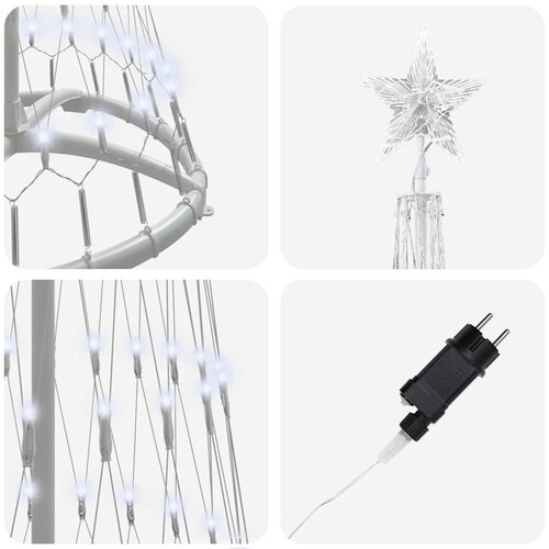  LED božićno drvce Hladna bijela 51 x 51 x 190 cm Metal Slike