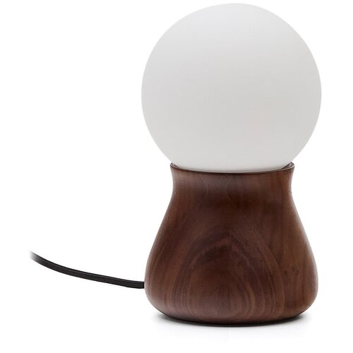 Kave Home Tamno smeđa stolna lampa od masivnog kaučuka (visina 26 cm) Okeni &amp;ndash; Slike