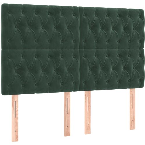Maison Chic Posteljno vzglavje - Vzglavna omarica 4 kosa temno zelen 80x7x78/88 cm žamet, (22078039) Cene