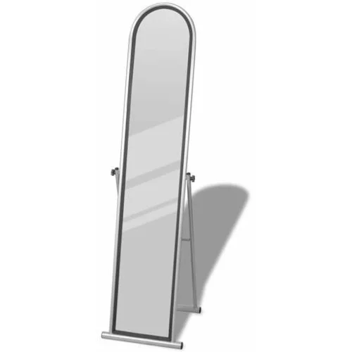  240580 Free Standing Floor Mirror Full Length Rectangular Grey